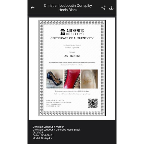 Christian Louboutin Dorispiky Black Leather Spiked Pumps Sz 7.5 with COA -No Box - Picture 3 of 16